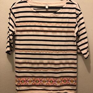 J Crew Tribal/Striped Top Size XS